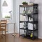 Tall Narrow Bookcase with Enclosed Storage, 4-Door Metal Mesh Cabinet for Living Room Bedroom